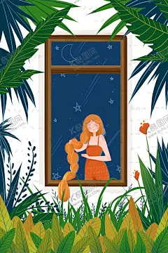 夏天插画 【酷图网】复古,手绘,孩子,人物,插画