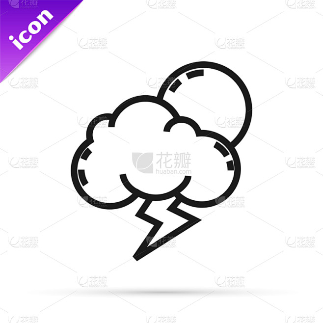 暴风雨,分离着色,黑色,计算机图标,线条...