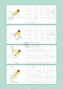 痕迹,线条,幼儿园学童,白色,脉搏图,斑点,技能,连字符,图像,手写
