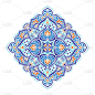 Blue and orange pattern on a white background. Lux