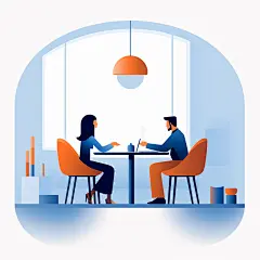 男性女性工作人物扁平风商务办公场景插画