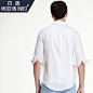 MOCHIN INRO夏季男装亚麻衬衫 韩版男士薄款七分袖棉麻衬衣男 原创 设计 新款 2013