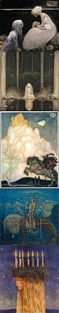 北欧艺术｜1910年代瑞典插画大师John Bauer绘制的北欧神话故事 ​​​​