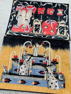 手绘 | 苹果，鸽子和喷泉 - 小红书