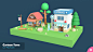 Cartoon Town - Low Poly Assets by ricimi : Cartoon Town is a customizable, mobile-friendly low-poly asset containing many elements that can be used to create a town with a nice cartoon style. 

Tileable floor and roads. Demo scenes and animations included