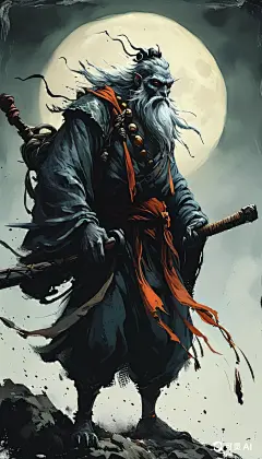 9x16_西游记中的妖怪_水墨风格_威风凛凛_暗黑风格_5