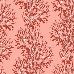 Seamless Pattern with wave sea living corals.