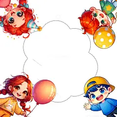 儿童节海报卡通人物文字框素材高清模板免费下载-趣麦麦图