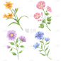 卡通彩色花朵花卉元素