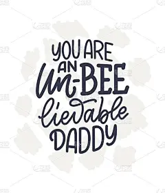 父亲节贺卡上有趣的手写情书。字体设计海报。用在t恤上很酷的短语。鼓舞人心的口号。向量