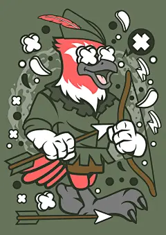 深绿高端大气创意街头涂鸦插画素材