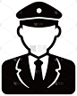 工人头像图标插图(上身)/警察，公交车司机