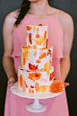 We’re spilling the juice on this painterly mid-century wedding inspiration with a citrus palette and contemporary-meets-exotic style. No pun intended! Pattern plays king in the geometric paper goods, embroidered wedding dress and brushstroke cake, as colo