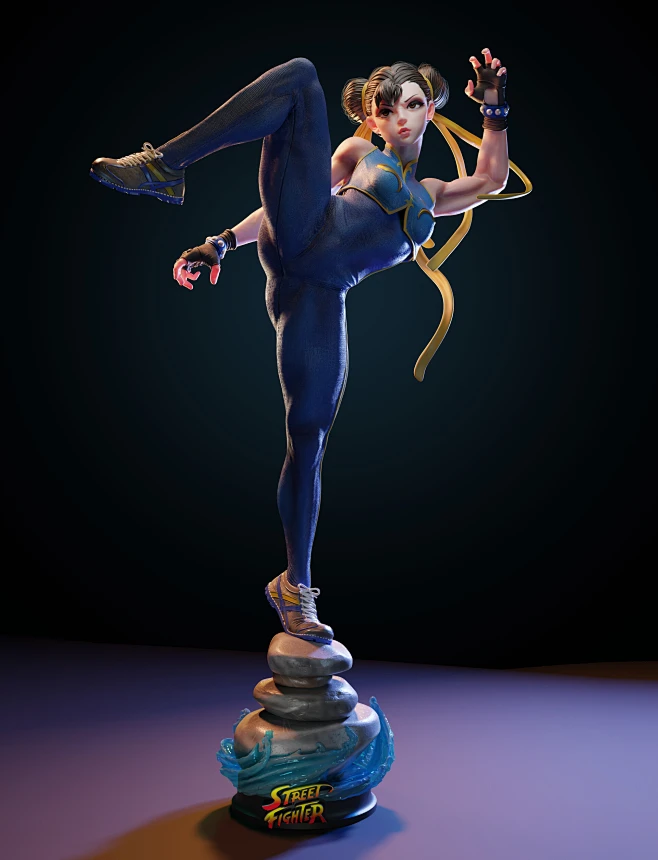 Chun-li Statue, Vinicius Cardoso : This model started as a anatomy ...