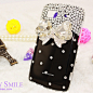  black rhinestone iphone case @YongQu