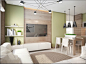 【乌克兰清新凉爽小公寓】棉麻织品+浅色木质地板，自然简约基调下的惬意设计。