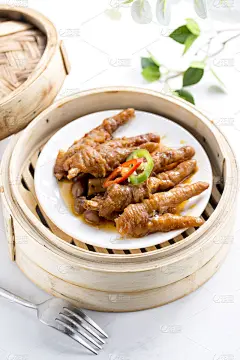 美食系列写实港式茶点小吃卤凤爪