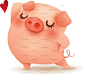拜年财神可爱卡通小猪3D矢量设计素材2019猪年新年春节插画吉祥物 (32)