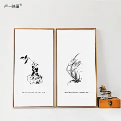水墨国画装饰画空客厅餐厅挂画卧室壁画玄关办公室无框画当电表箱-淘宝网