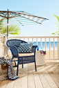Hand-weaving outdoor wicker is actually a more time-consuming process than weaving regular wicker, but for Pier 1’s Casbah Stacking Chair, we think it's worth it. Natural-look, all-weather rattan woven over a sturdy iron frame makes for casual all-weather