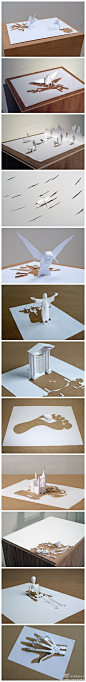 [] 求是设计会#求是爱设计#神奇的A4纸雕！来自丹麦艺术家Peter Callesen来自:新浪微博
