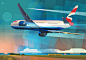 Stormy Take Off : Airliner take off