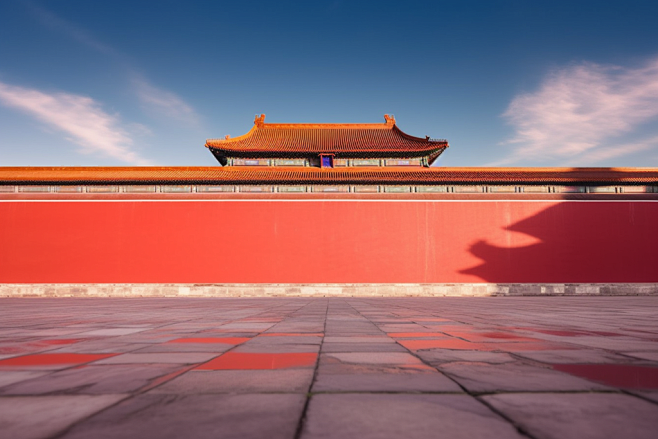 古建筑皇家园林北京故宫红墙摄影图