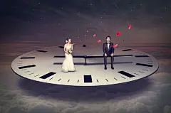 创意时钟表时间人物合成珍惜时间海报模板PSD分层设计素材PS图-淘宝网