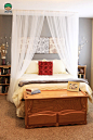 温暖浪漫简约时尚的多款床幔设计布置方法图解