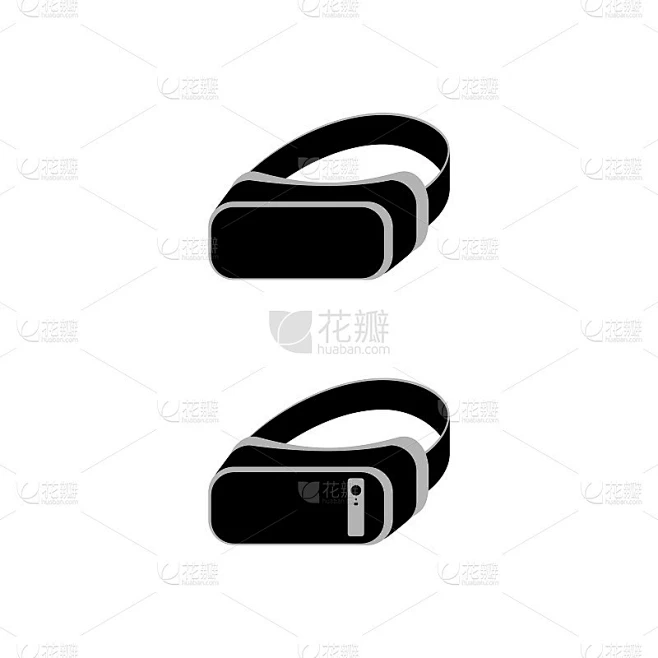 虚拟现实头盔图标，带智能手机的vr眼镜。矢量图素材-花瓣网