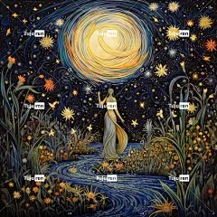 Ai产生的 花朵 螺旋 星星 梦 超现实的 艺术 有创造力的