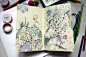 Sketchbook pages by Anna Aniskina, via Behance: 