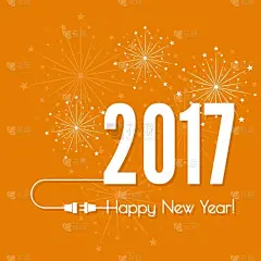 2017年,新年前夕,夜晚,事件,插座,一月,联系,问候,闪亮,庆祝