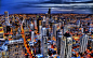 世界风情-漂亮的美国城市夜景高清背景桌面图片素材