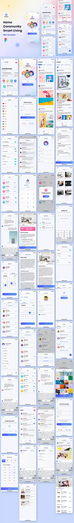 #APP模板#
智能居民客户管理添加账户发表评论聊天app ui源文件fig模板