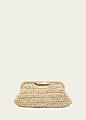 Cult Gaia Aurora Large Raffia Clutch Bag