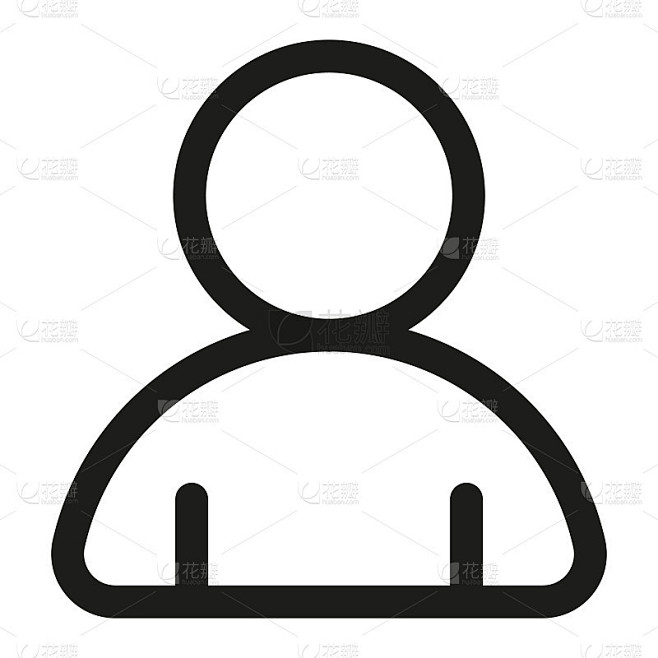 用户或人头像图标矢量插图。线条风格人与人。