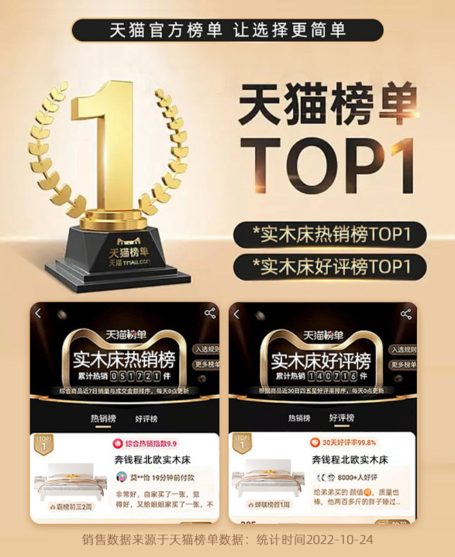 实木床现代简约轻奢北欧1.5m双人床主卧...