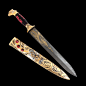 Dagger - Native American. Gift dagger decorated in the style of the Indians. Handmade Russian gunsmiths