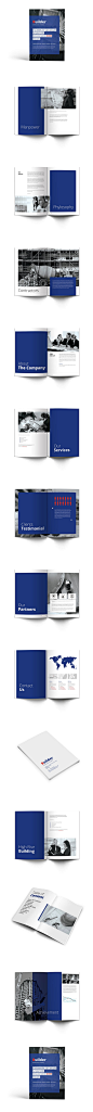 时尚高端配色的简约企业画册楼书杂志品牌手册设计模板（indd） 