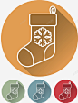 圣诞袜子扁平化风格图标 缤纷 装饰品 长投影 雪花 UI图标 设计图片 免费下载 页面网页 平面电商 创意素材