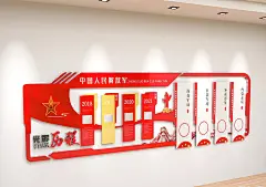 八一军史党建文化墙人民解放军光辉历程