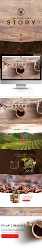 Web design. Coffee cup story.: