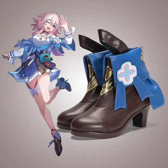 cosplay鞋子 崩坏3星穹铁道三月七cos鞋定制万用增高高跟来图定做-淘宝网