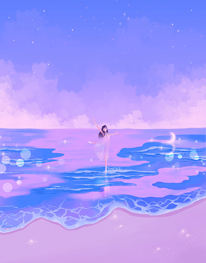 浪漫不死_蔚蓝Blue_tree__插画...