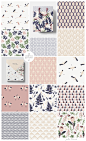 birds Flowers florals logo branding  pattern fabric Invitation wedding frames