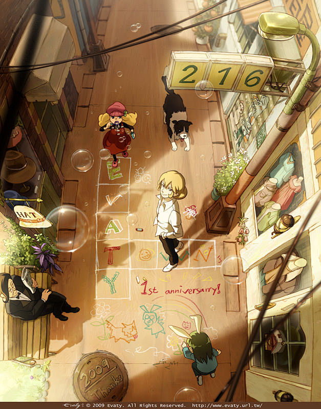 人物插画俯视构图向下俯视的漫画建筑从上往下看的图片卡通俯视角度