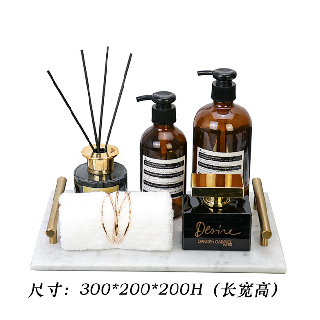 洗手间摆件样板房大理石托盘伊索瓶洗手液瓶...