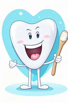 保护口腔卡通拟人牙齿口腔护理插画