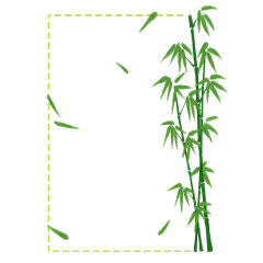 中国风卡通手绘绿色竹子水墨竹叶竹节